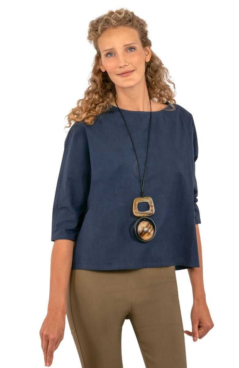 The Ayn Top - Solid - Final Sale Navy