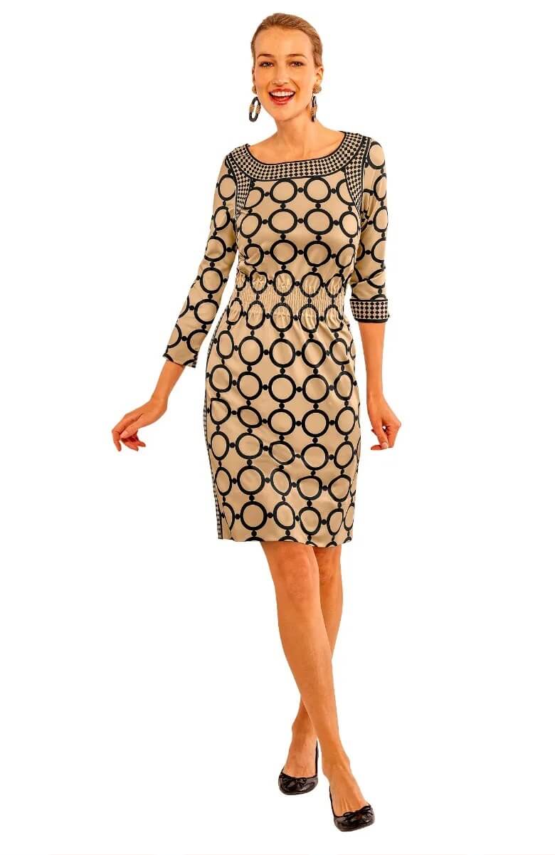 The Cinch Dress - Dip & Dot - Final Sale Khaki