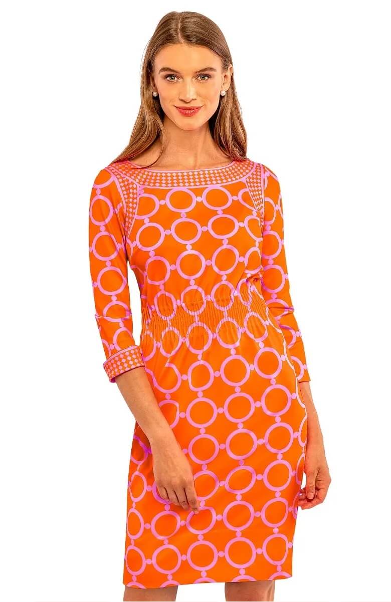 The Cinch Dress - Dip & Dot - Final Sale Orange