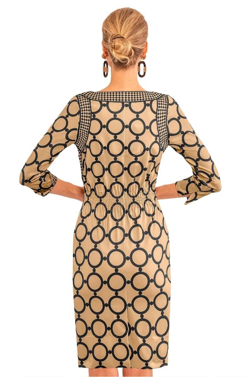 The Cinch Dress - Dip & Dot - Final Sale Khaki
