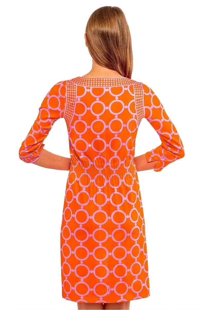 The Cinch Dress - Dip & Dot - Final Sale Orange