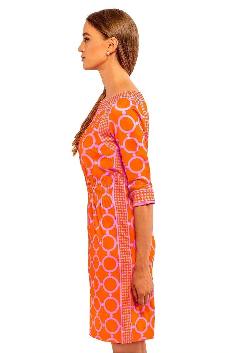 The Cinch Dress - Dip & Dot - Final Sale Orange