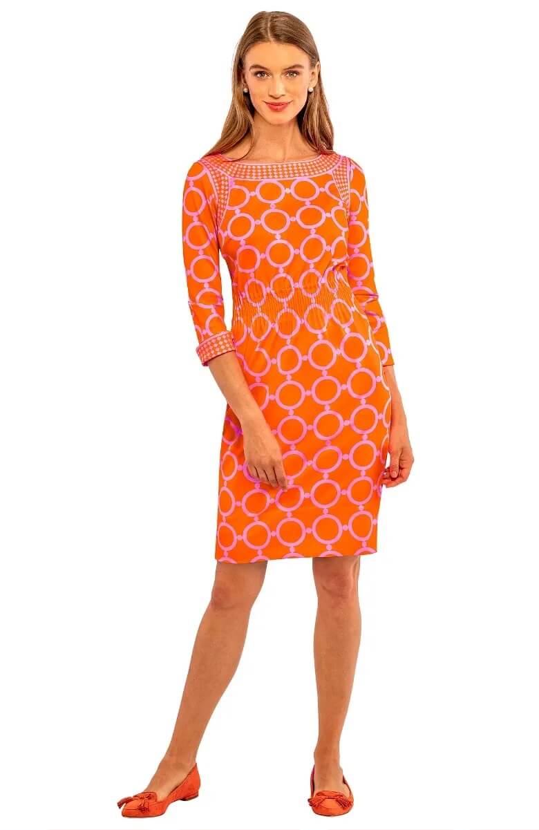 The Cinch Dress - Dip & Dot - Final Sale Orange
