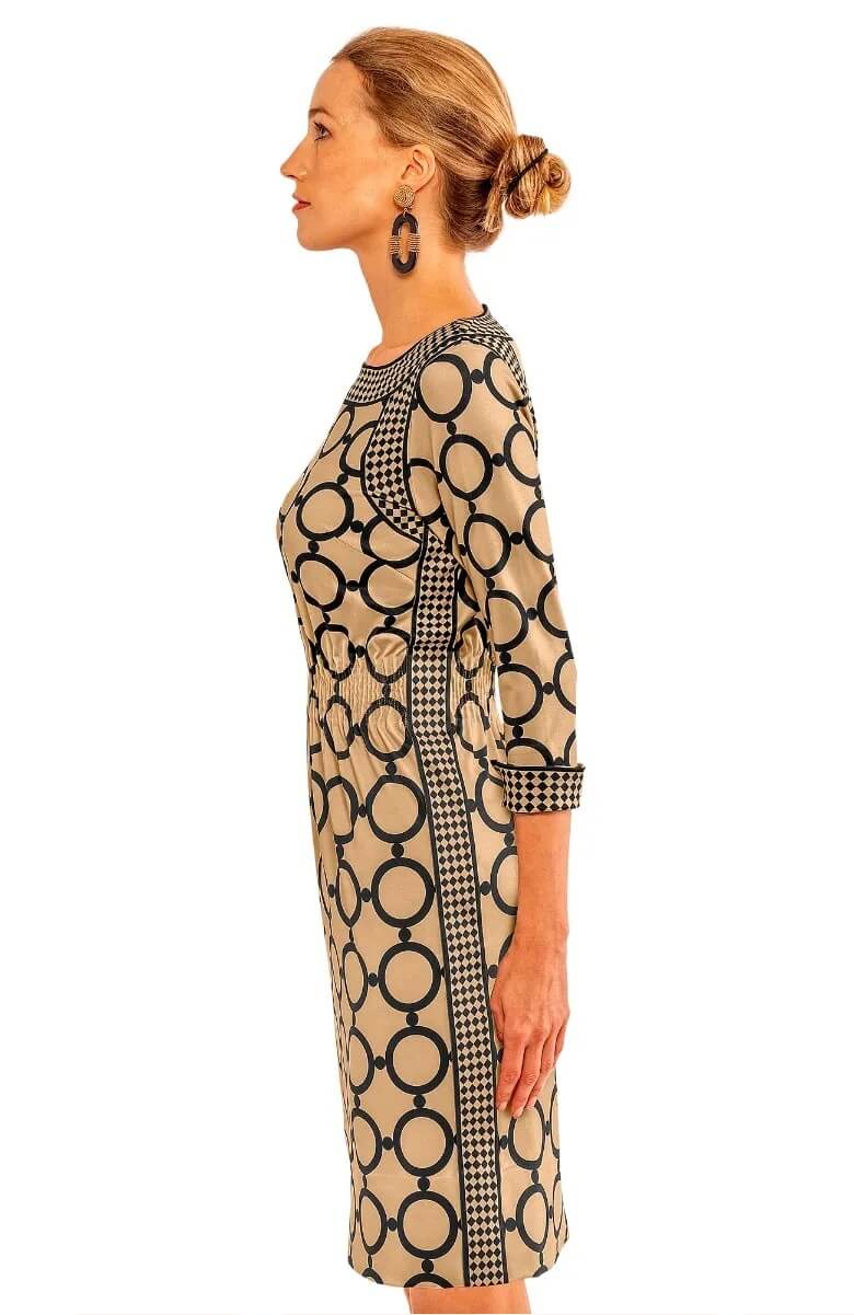 The Cinch Dress - Dip & Dot - Final Sale Khaki