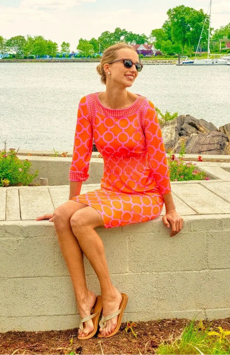 The Cinch Dress - Dip & Dot - Final Sale Orange