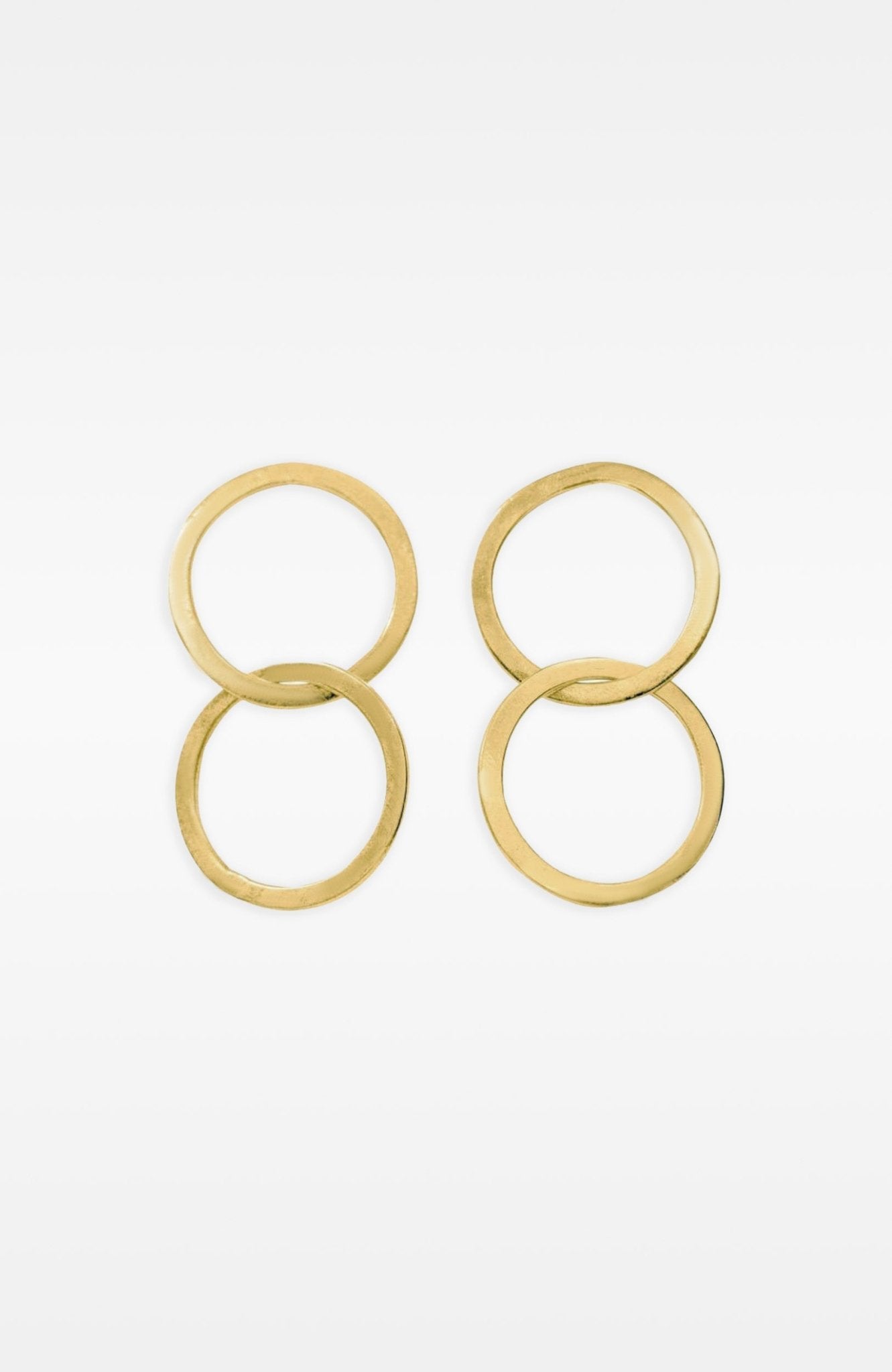 The Double Earrings Gold One Size