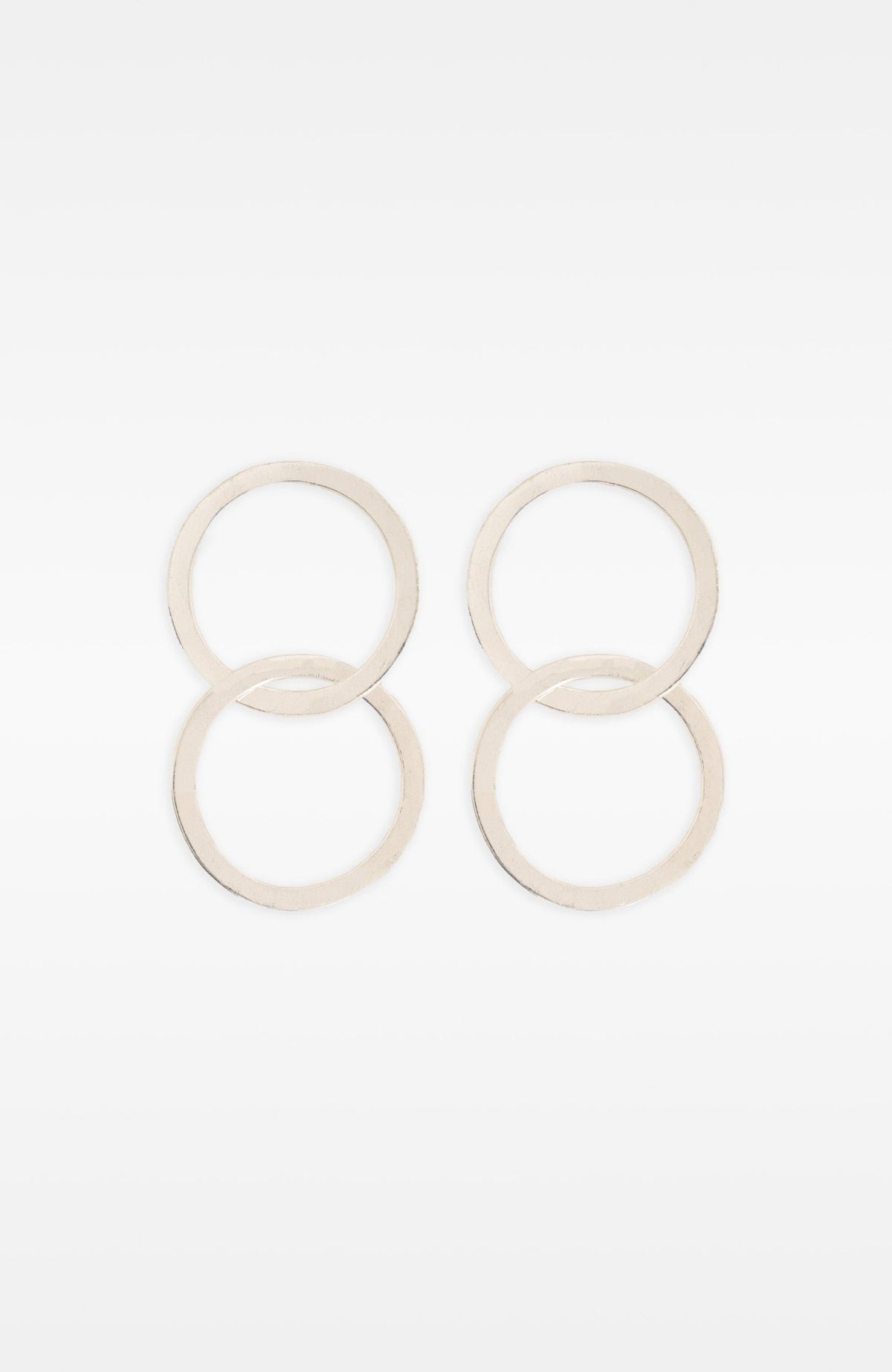 The Double Earrings Silver One Size