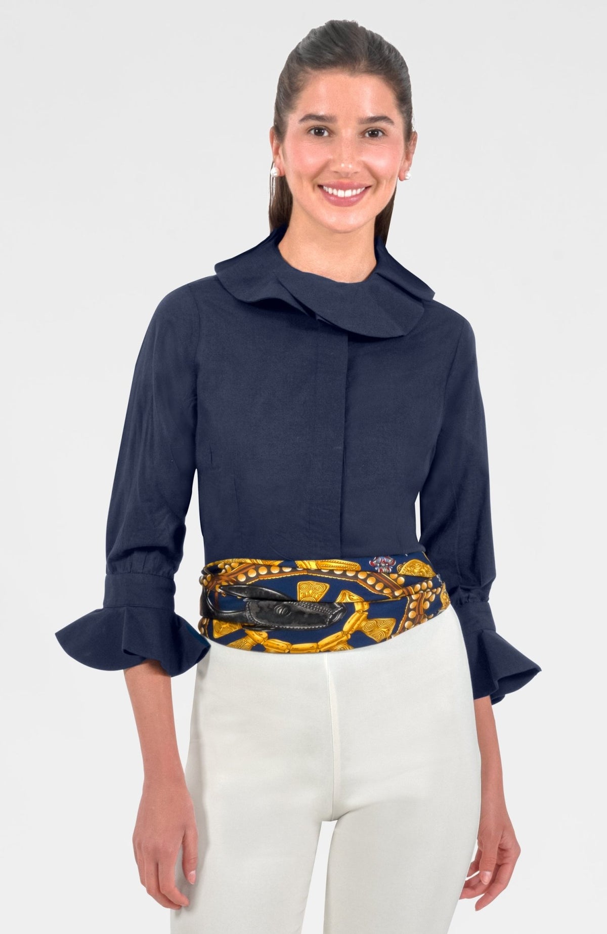 The Harlequin Blouse - Solid Navy