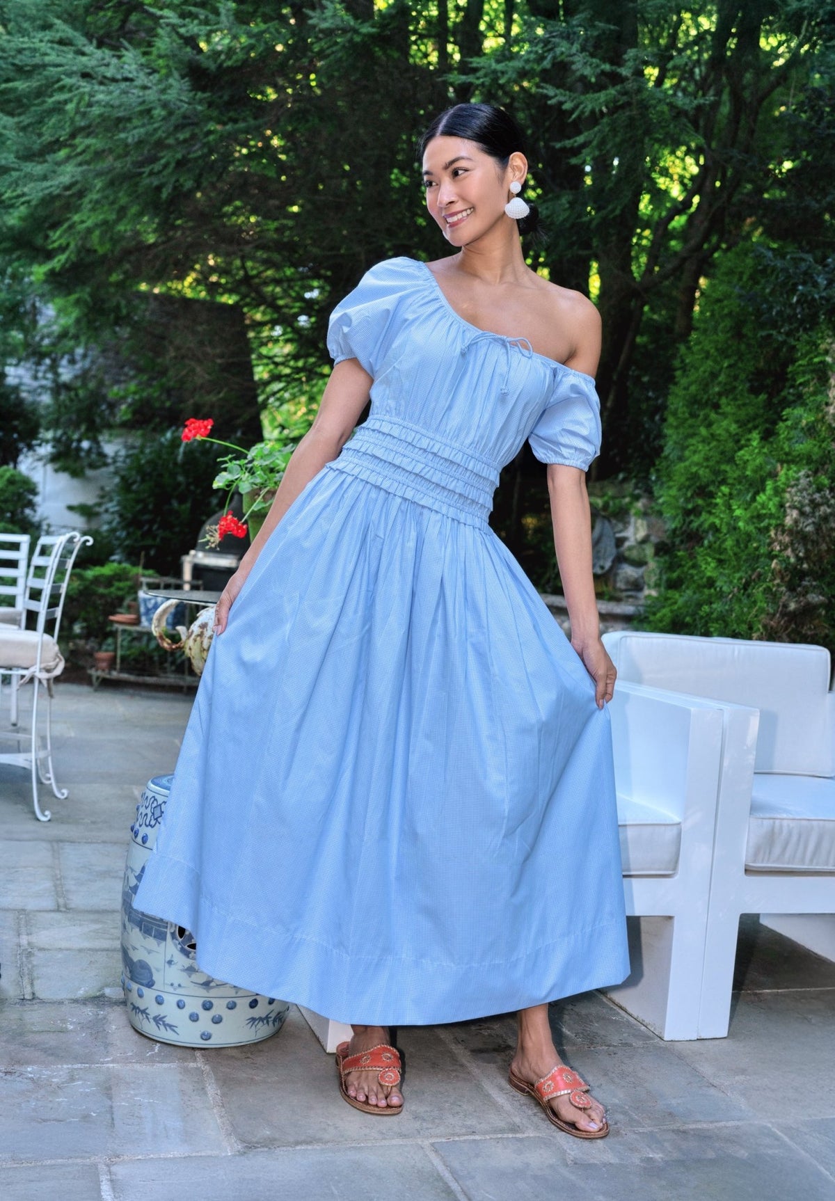 The Julie Dress - Gingham Periwinkle