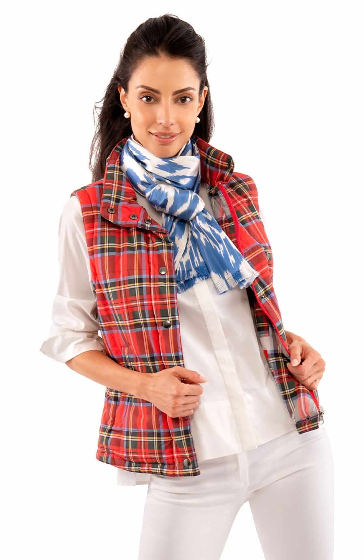 The Puffer Vest - Duke of York Red Multi