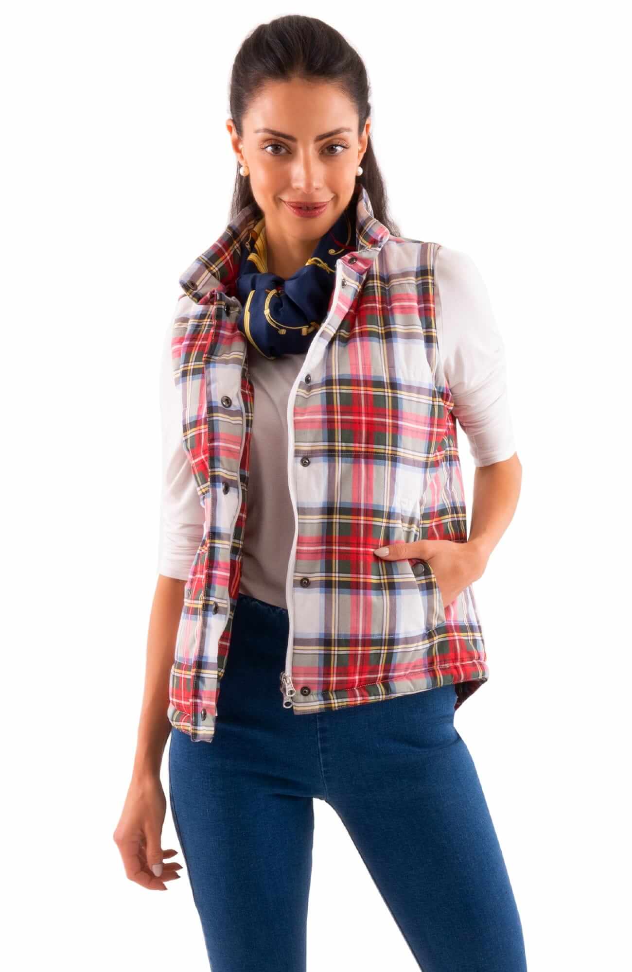 The Puffer Vest - Duke of York White Multi