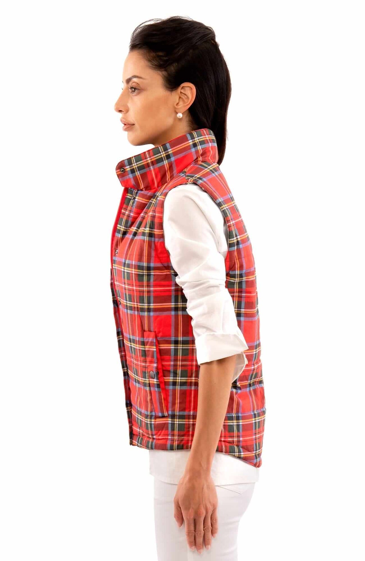 The Puffer Vest - Duke of York Red Multi