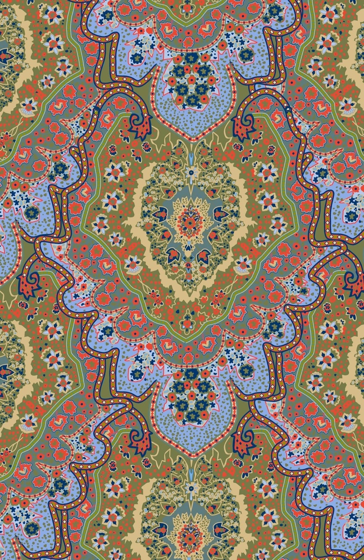 Windbreaker Pleasantly Paisley - Final Sale Olive