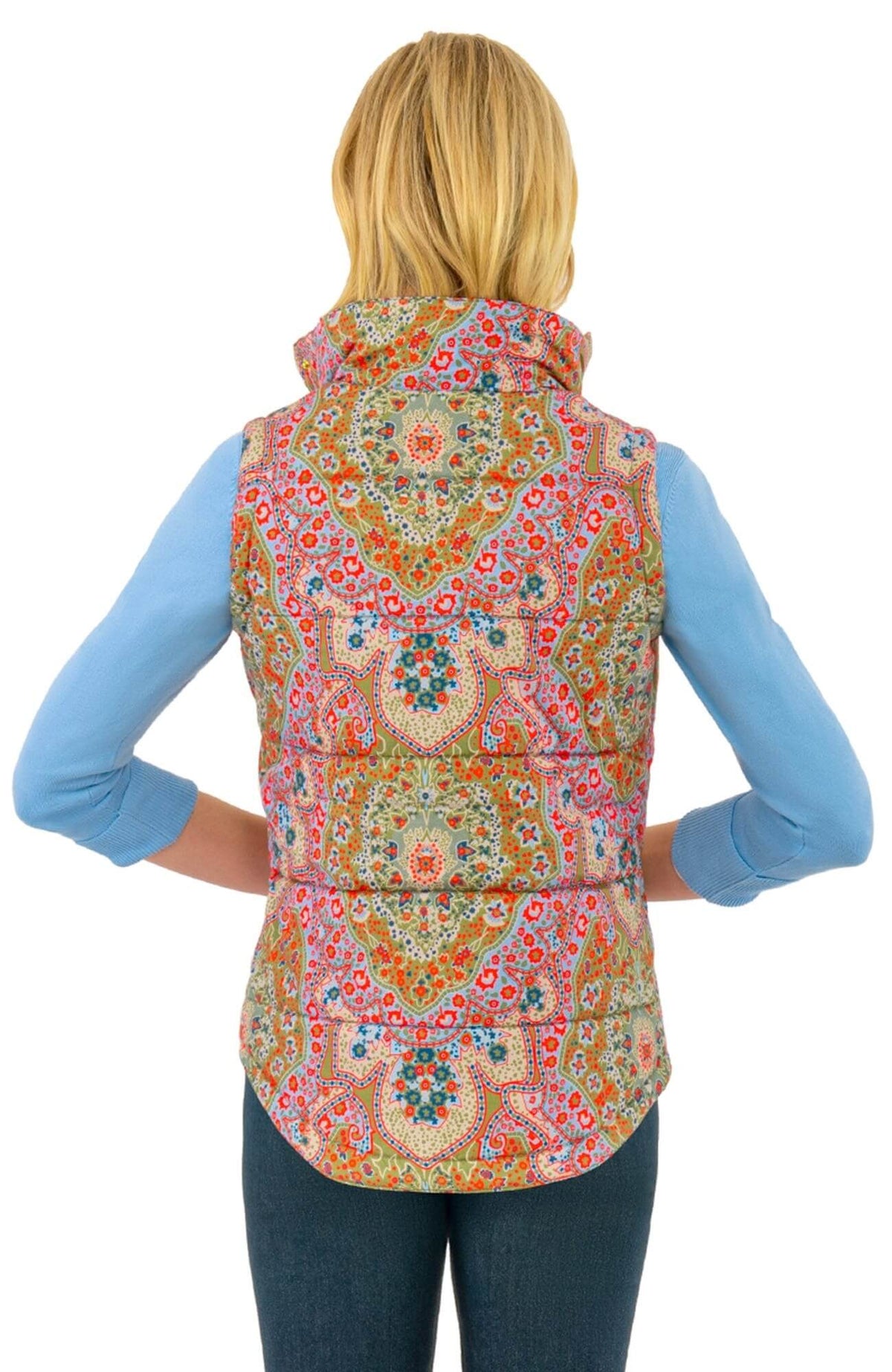 The Puffer Vest - Pleasantly Paisley - Final Sale Olive