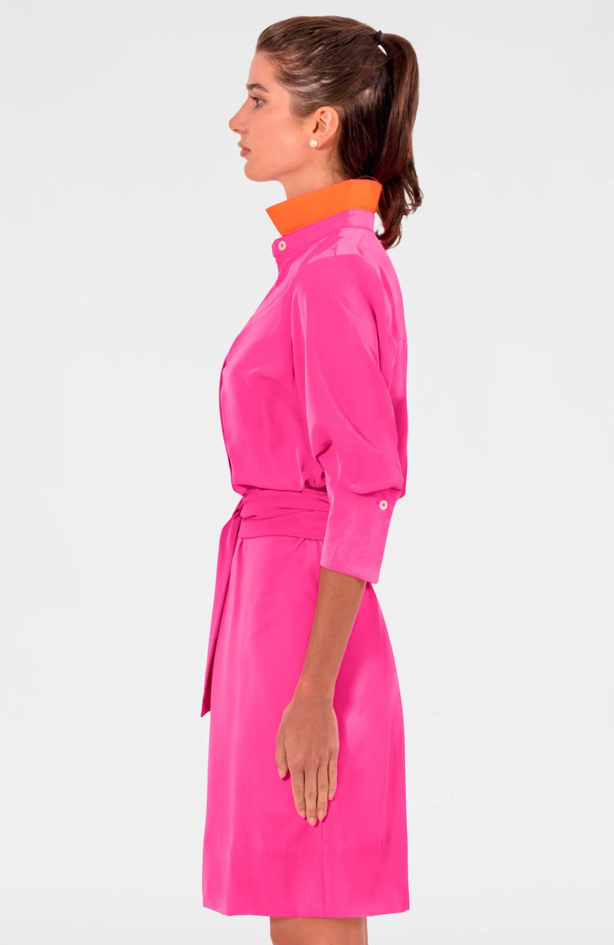 The Sophisticate Dress - Silky Heaven- Final Sale Shocking Pink