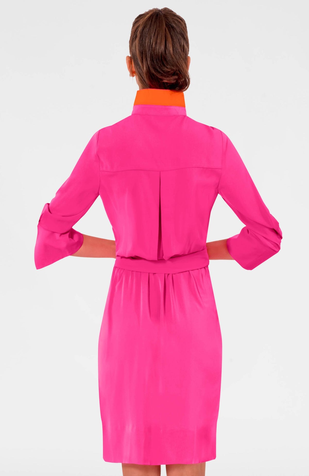 The Sophisticate Dress - Silky Heaven- Final Sale Shocking Pink