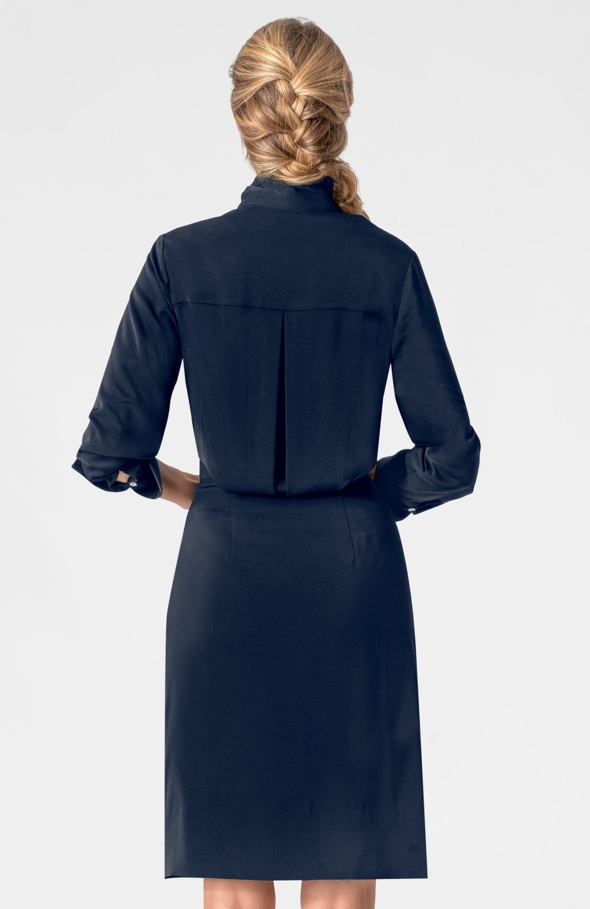 The Sophisticate Dress - Silky Heaven- Final Sale Navy