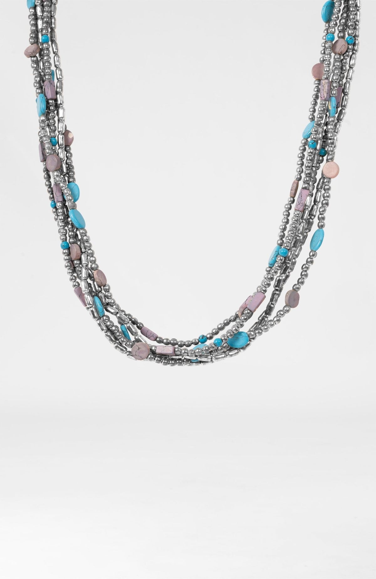 "The Trio" Necklace Turq Silver One Size