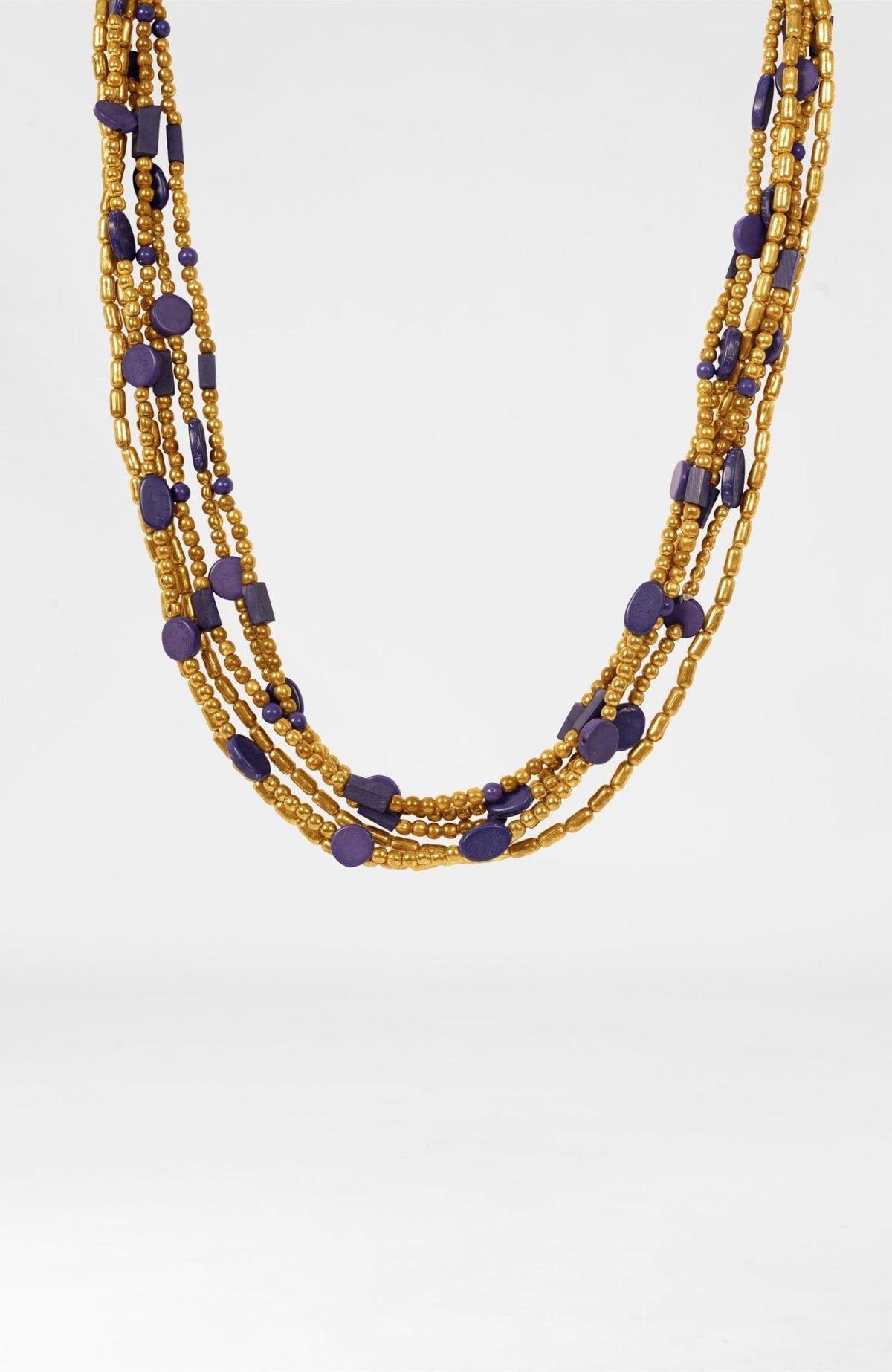 "The Trio" Necklace Lapis Gold One Size