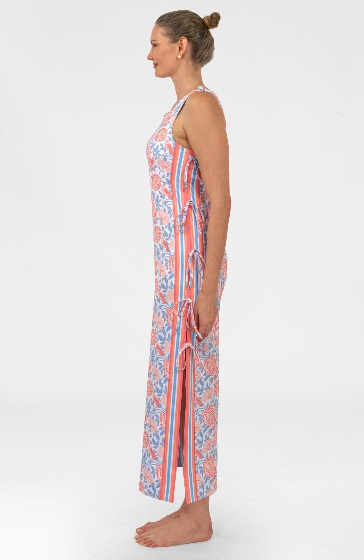 Tie Dress - Smell The Roses Peri Coral