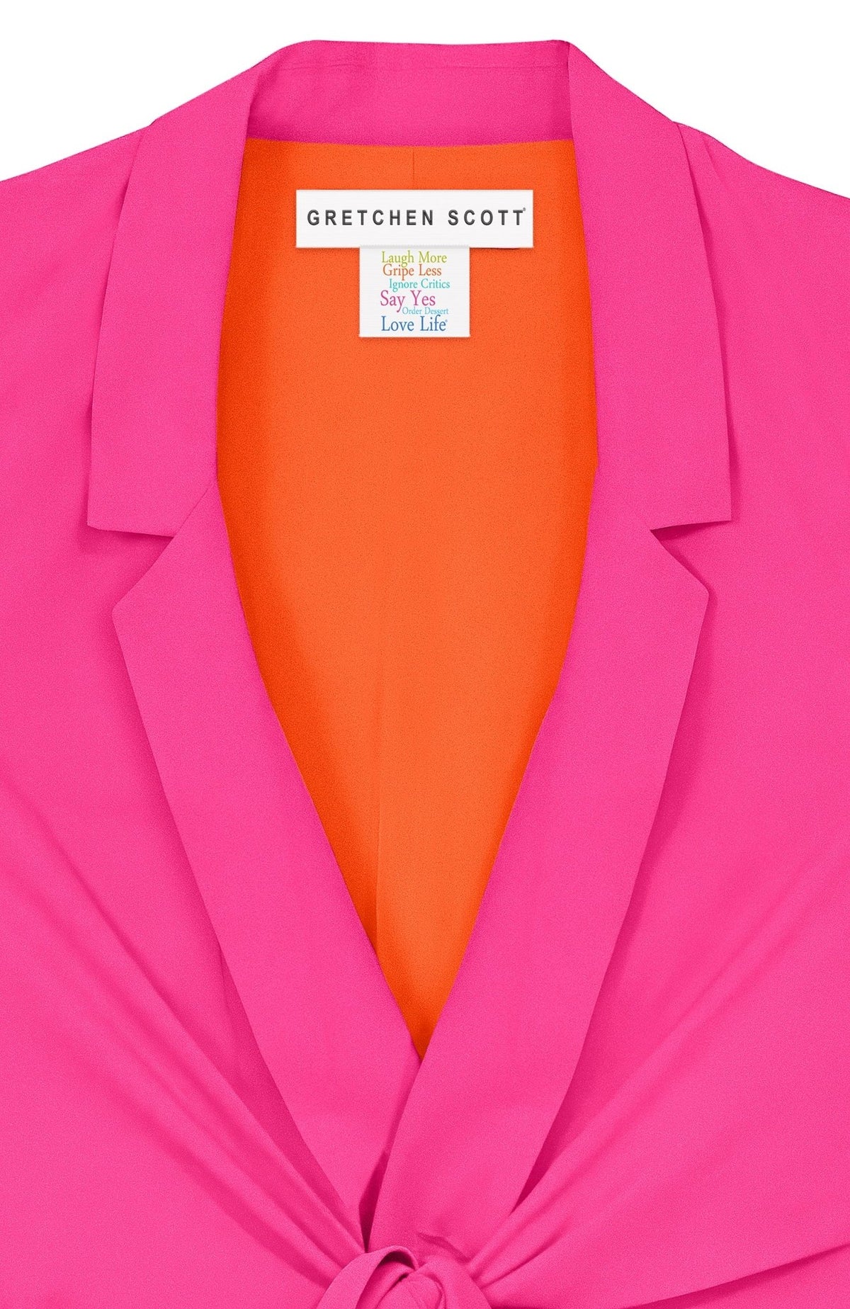 Tie Front Jacket - Silky Heaven Shocking Pink