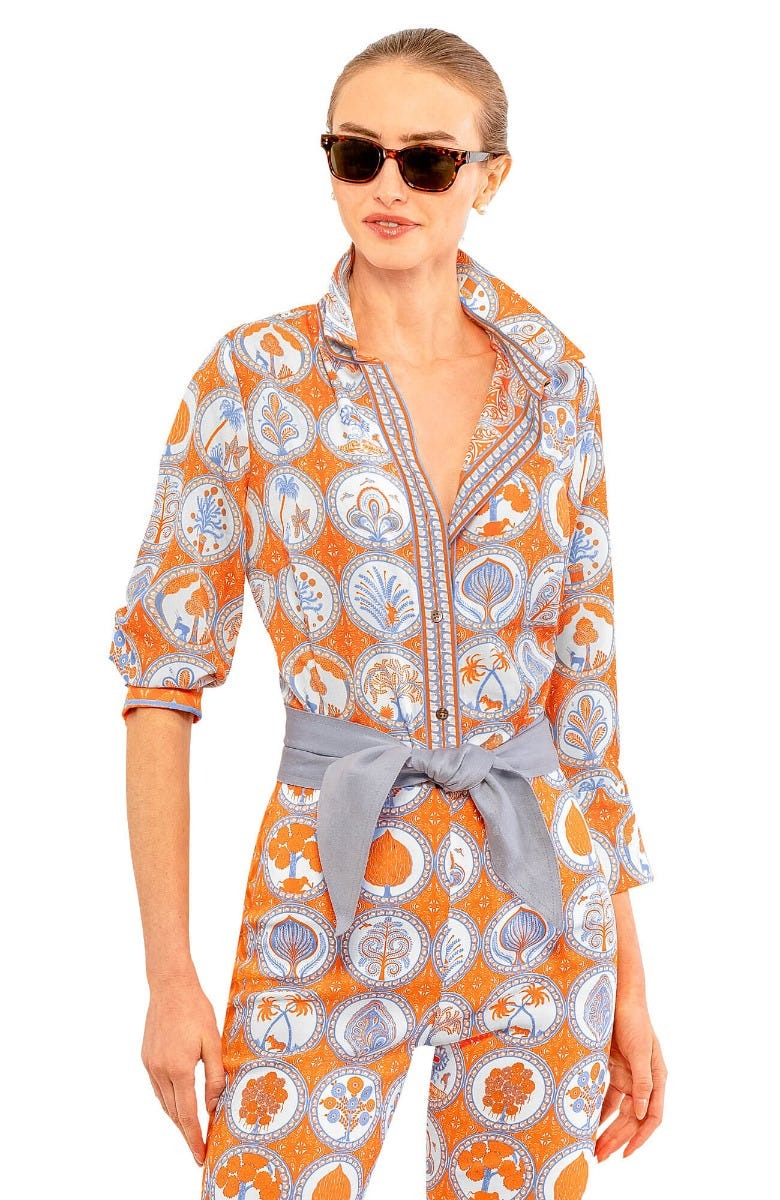 Boyfriend Shirt - Circle Of Love Orange Peri