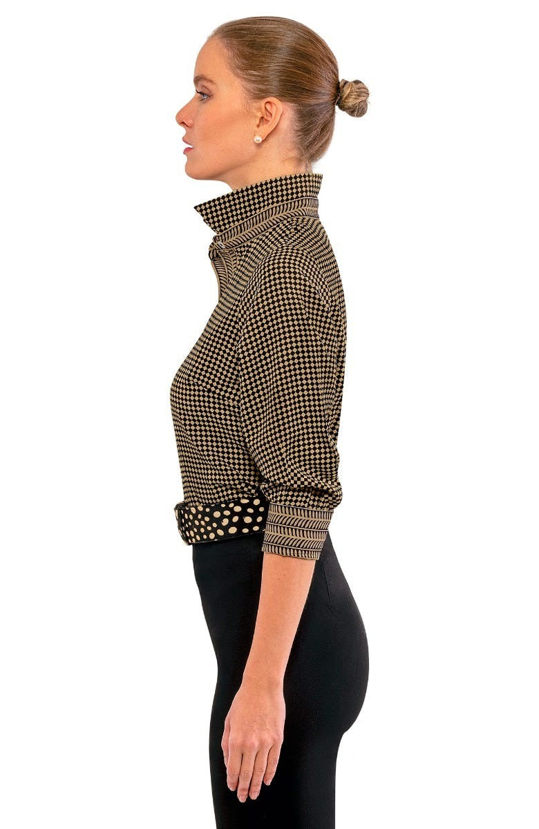 Boyfriend Shirt - Checkmate Black Khaki