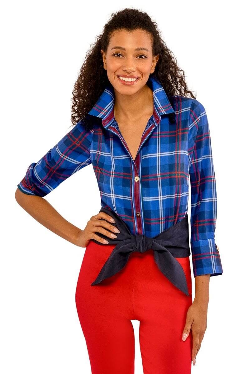 Boyfriend Shirt - Middleton Plaid Navy