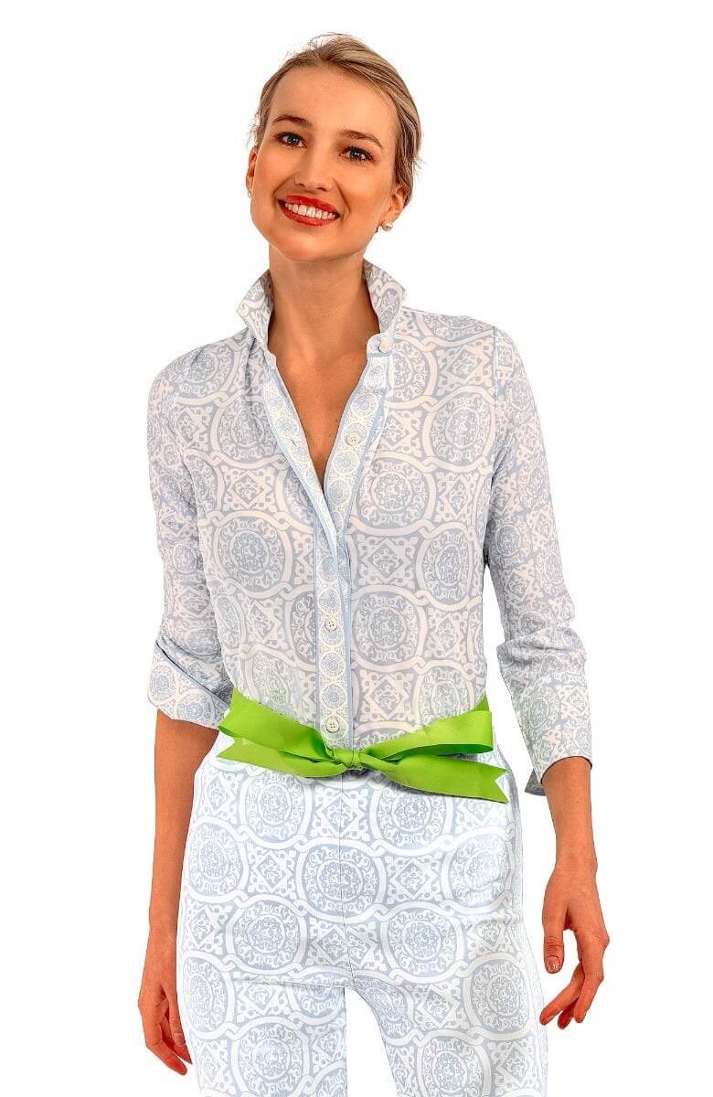 Boyfriend Shirt - Sultan&#39;s Dining Room Pale Blue White