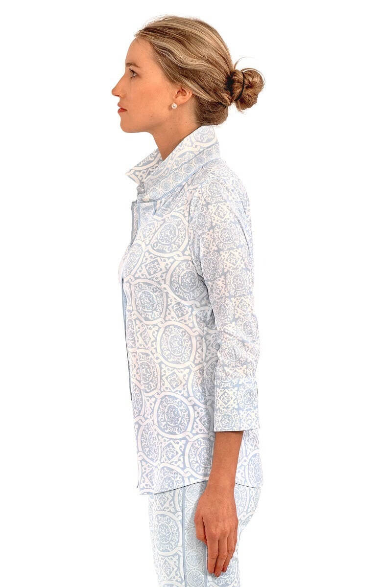 Boyfriend Shirt - Sultan&#39;s Dining Room Pale Blue White