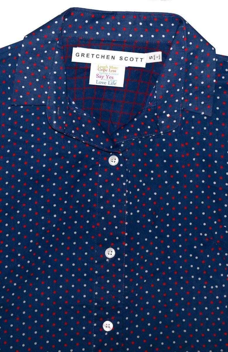 Boyfriend Shirt - Polka Dot - Final Sale Navy