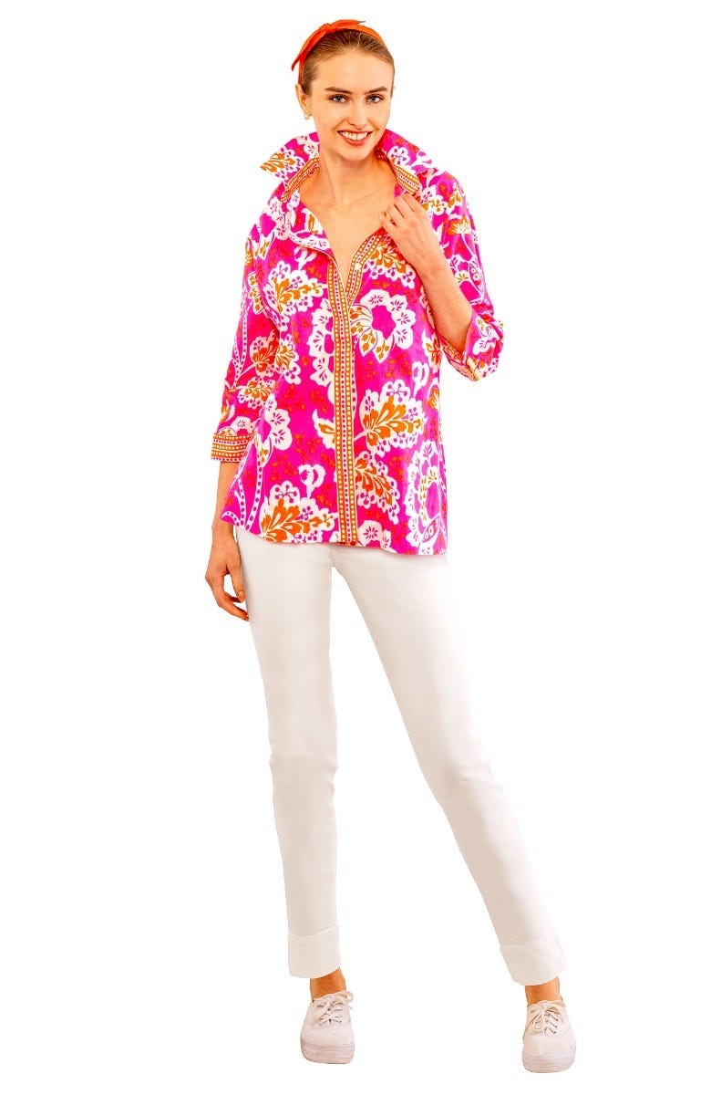 Comfy Cozy Shirt - Flora Pink Orange