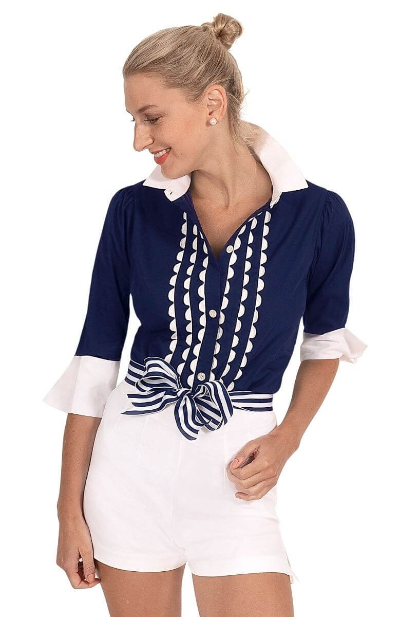 Ric Rac Roc Blouse Navy