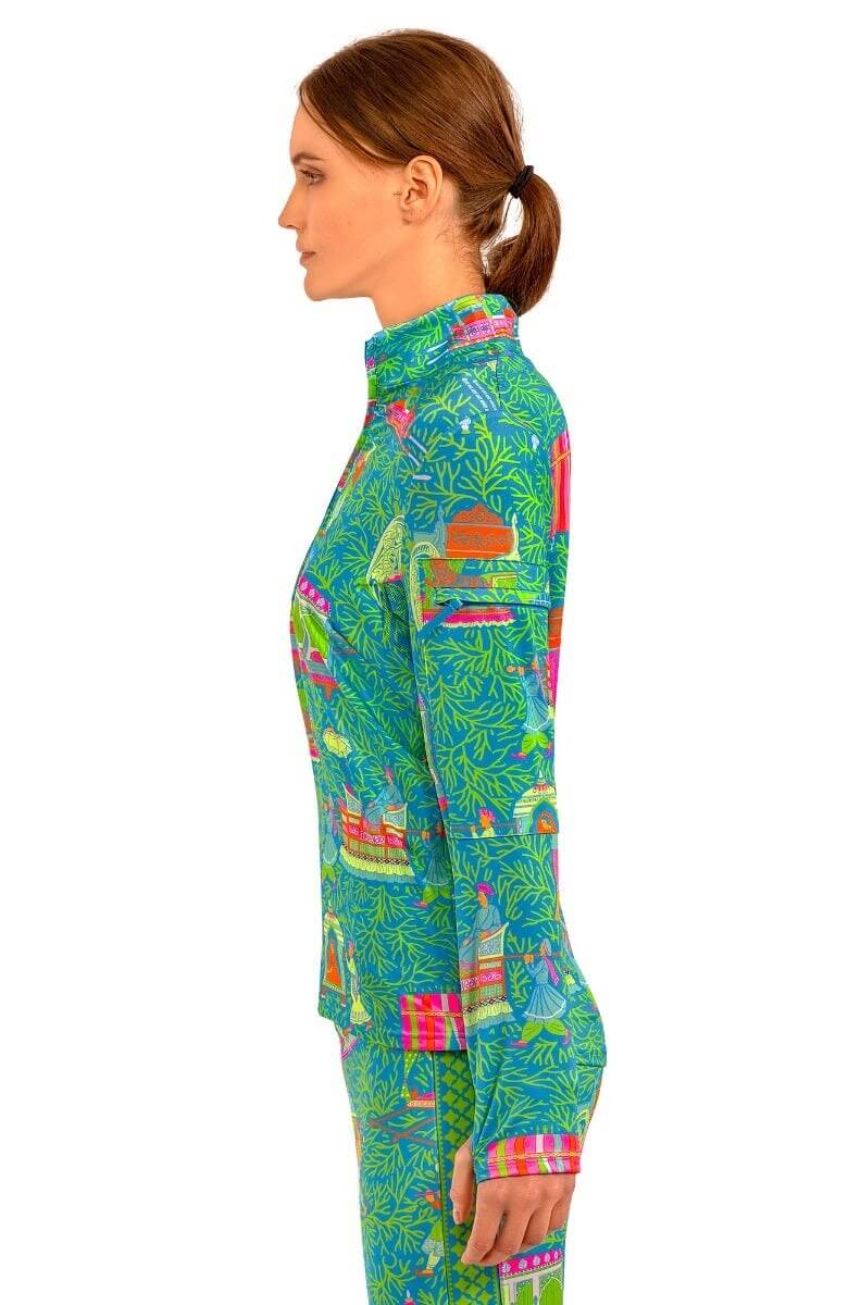 Half-Zip Pullover - Palanquin Party Turquoise