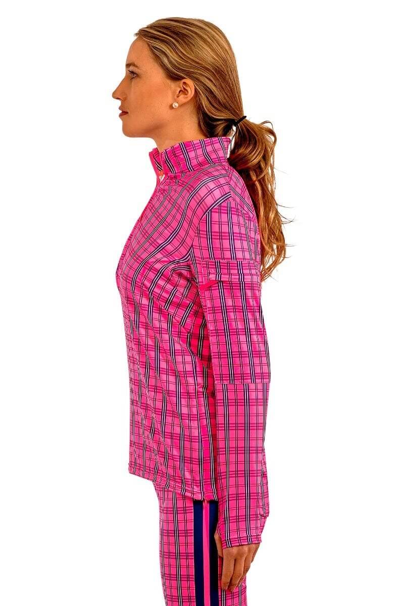 Half-Zip Pullover - Sunshine Plaid Pink