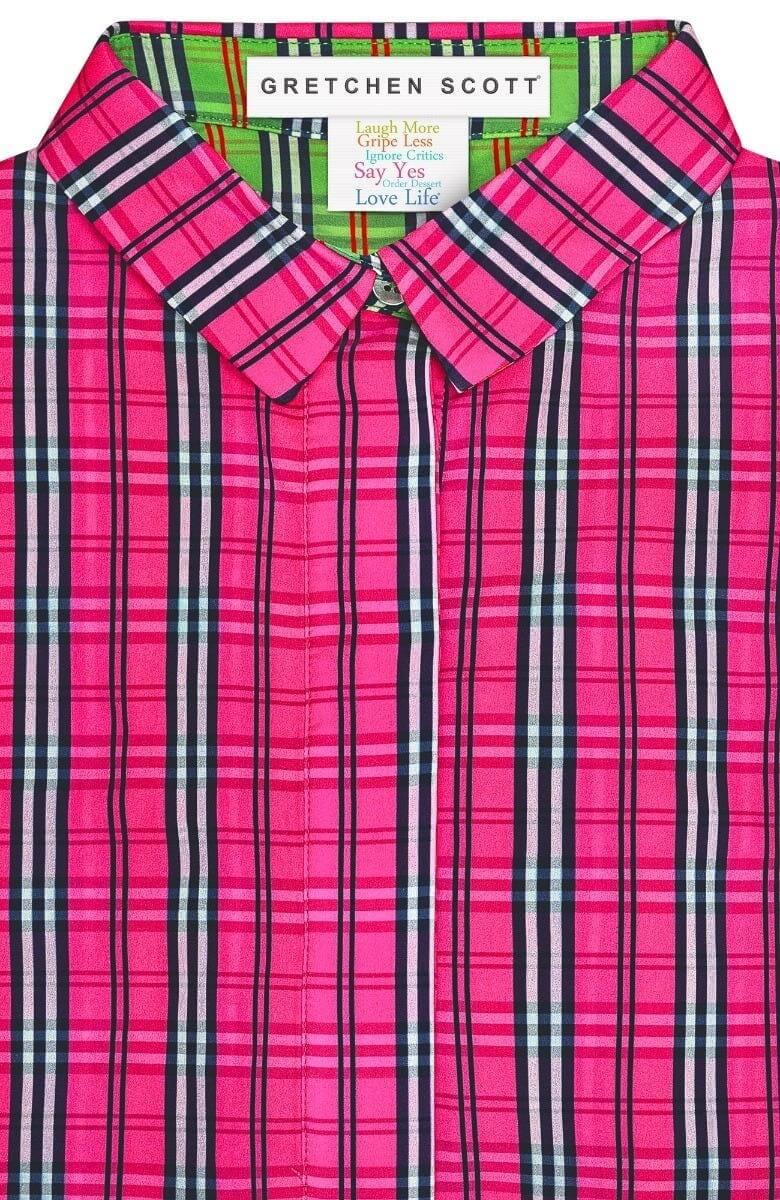 Half-Zip Pullover - Sunshine Plaid Pink