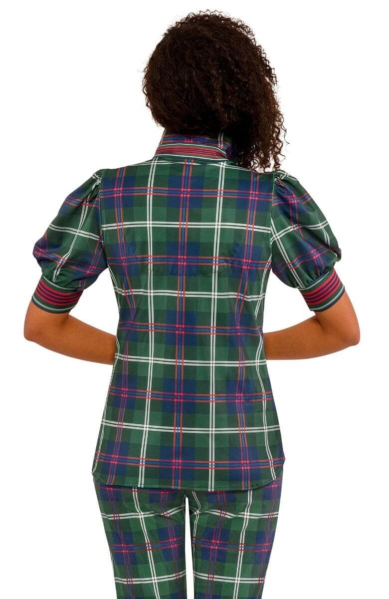 Puff Sleeve Top - Middleton Plaid - Final Sale Green