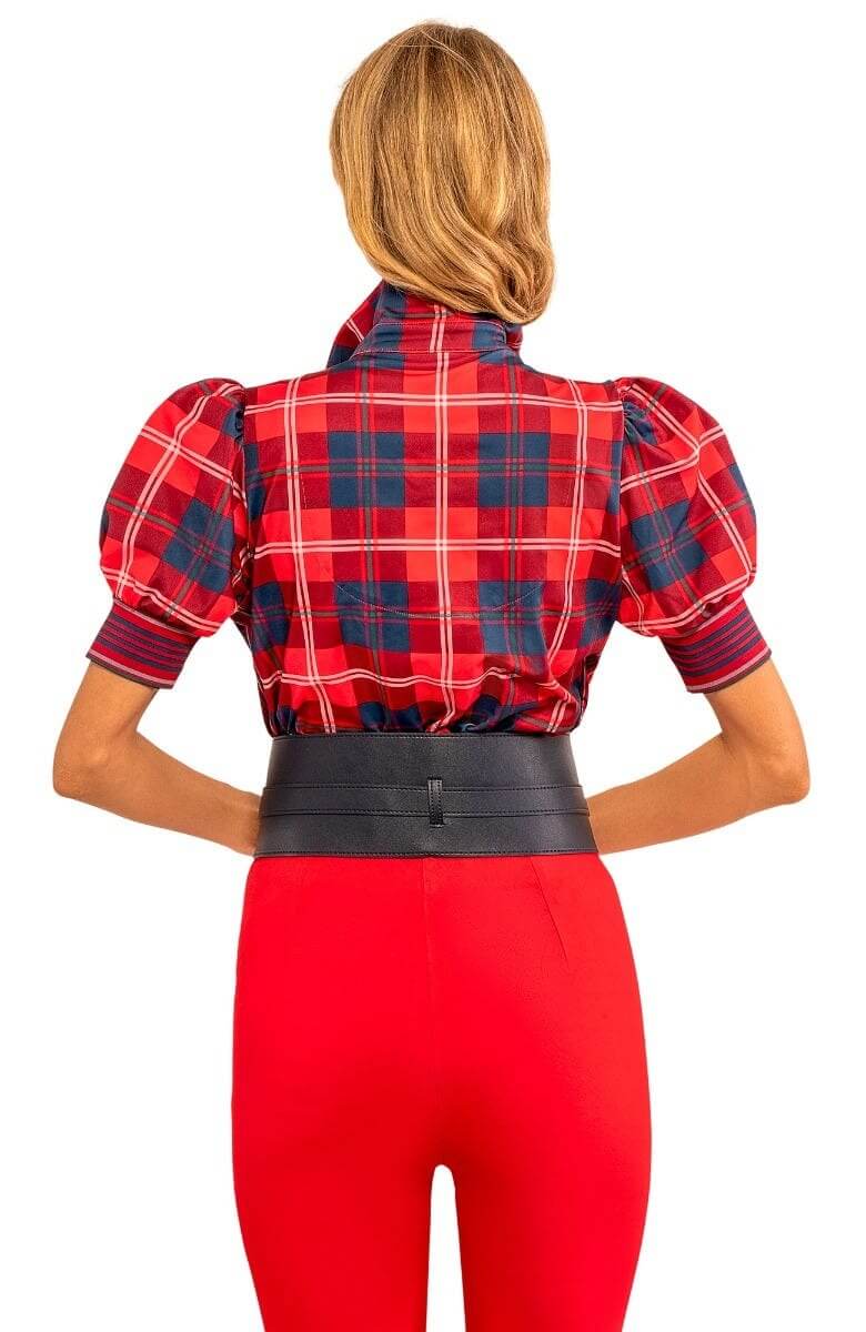 Puff Sleeve Top - Middleton Plaid Red