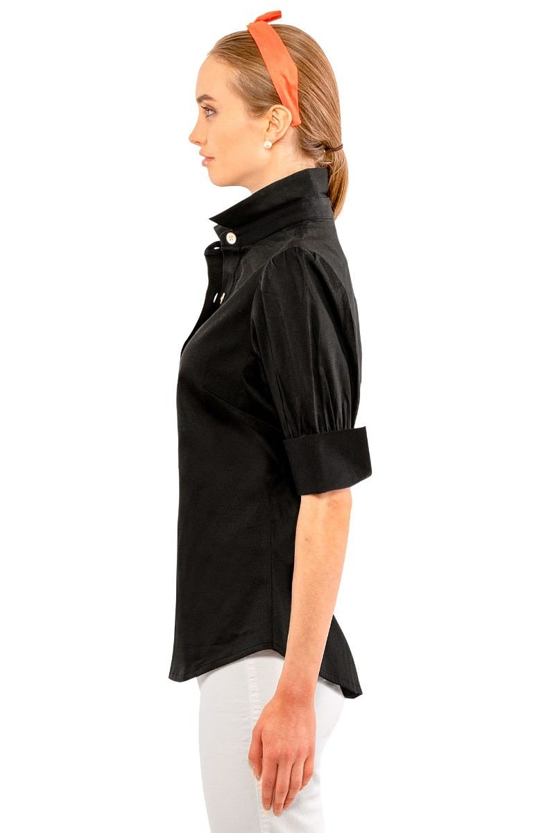 Puff Sleeve Top - Solid Black