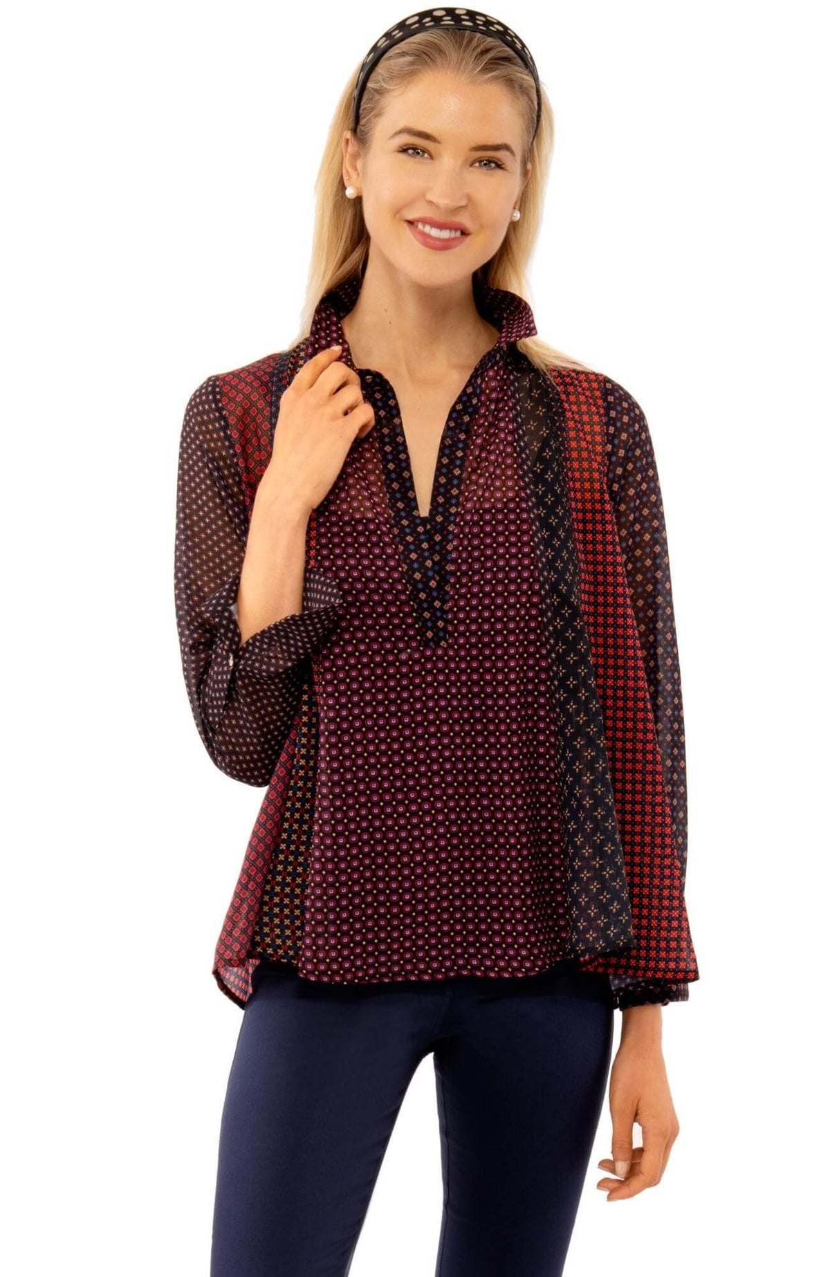 Seamed Top - Foulardio - Final Sale Red