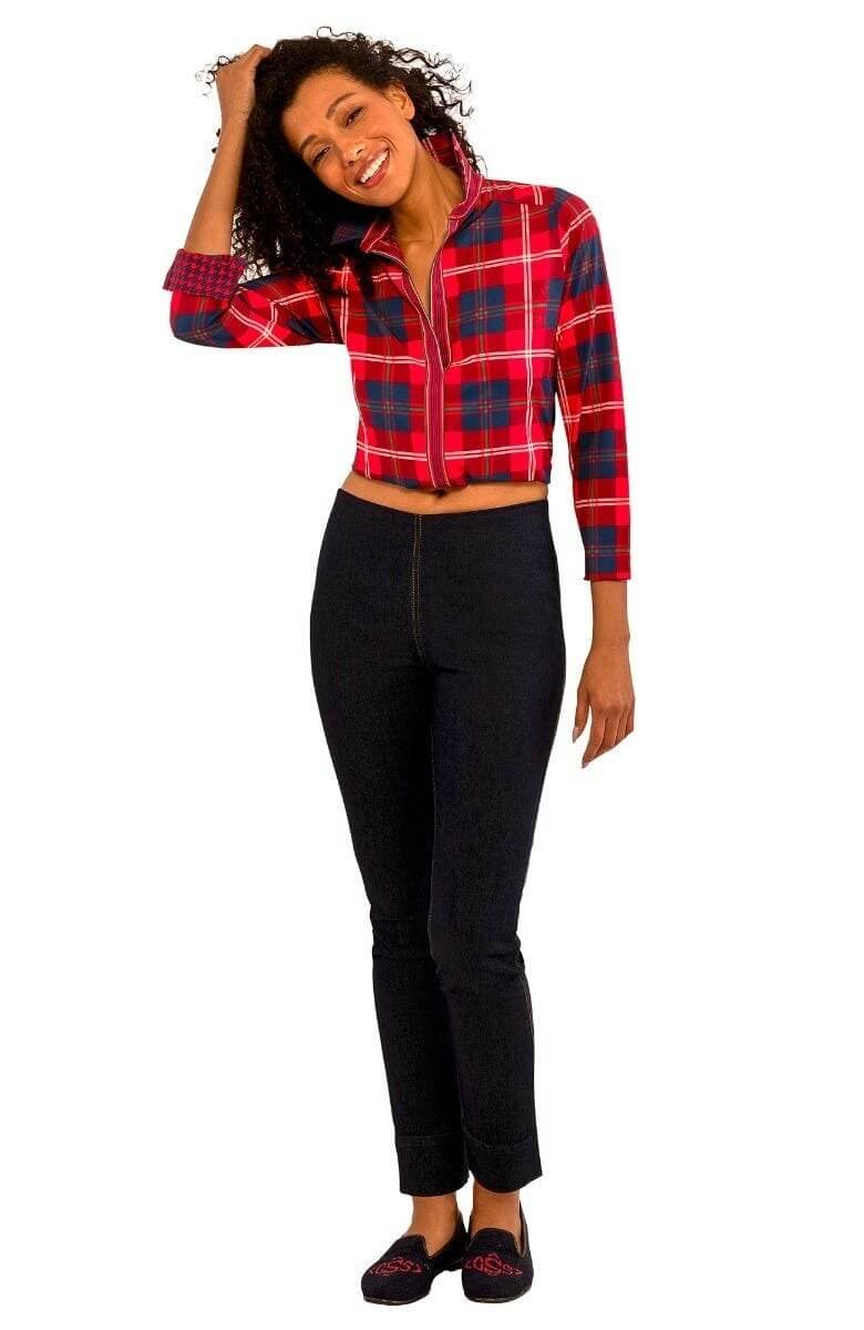 Tuck It Up Top - Middleton Plaid - Final Sale Red