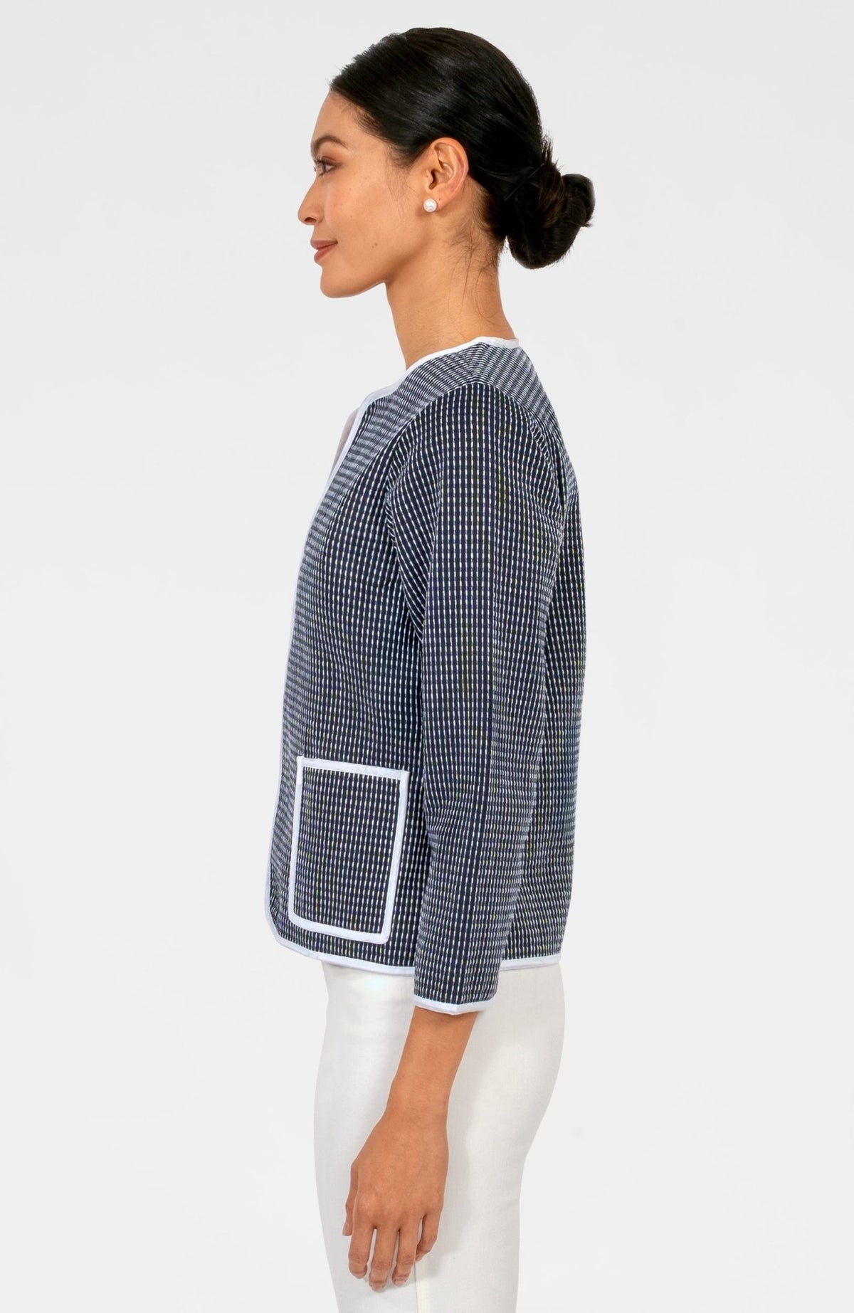 Trapunto Tango Embroidered Jacket Navy