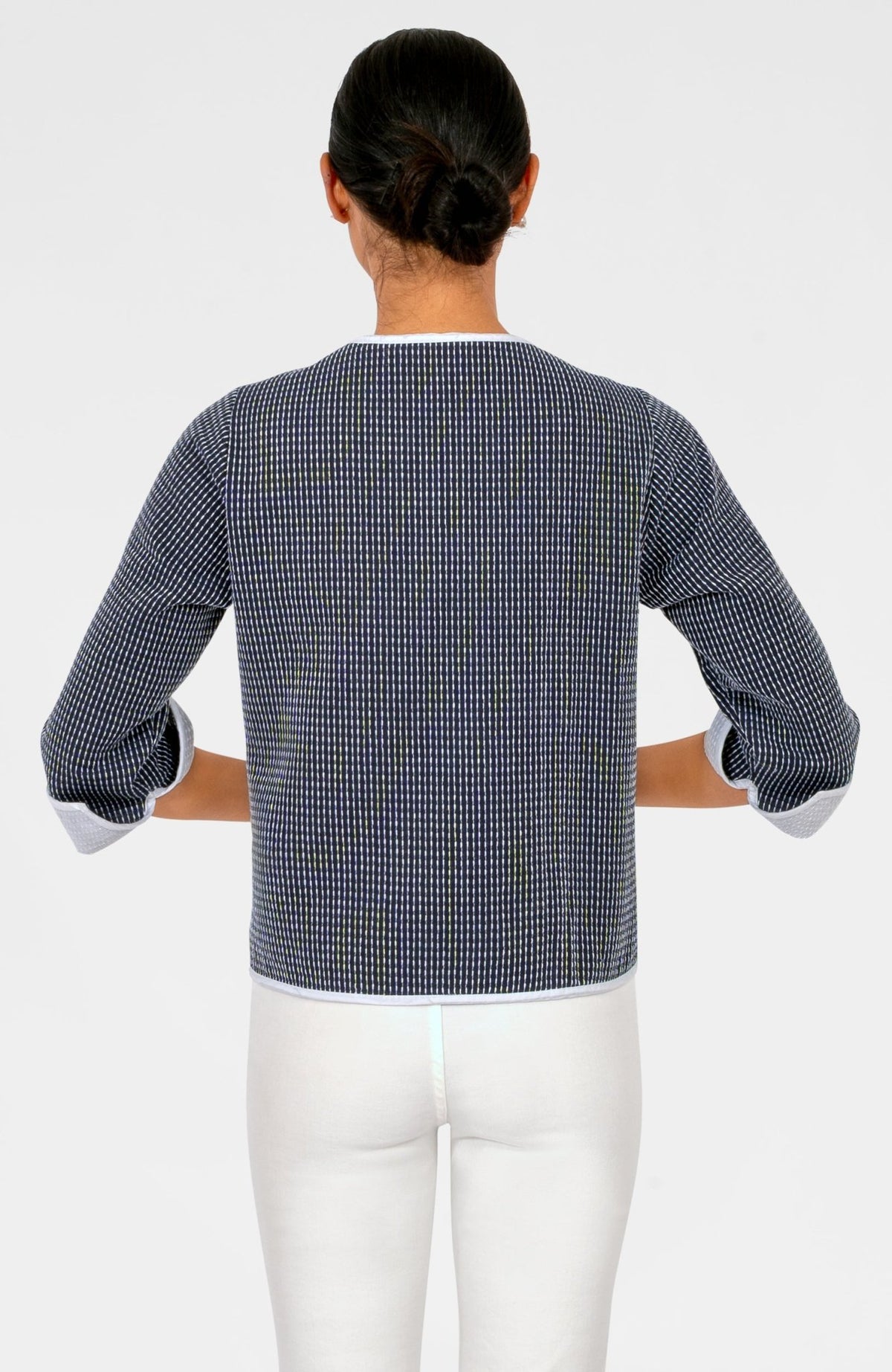 Trapunto Tango Embroidered Jacket Navy