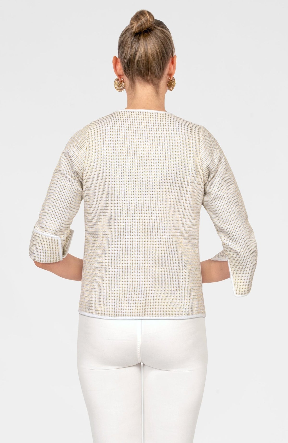 Trapunto Tango Embroidered Jacket White Gold