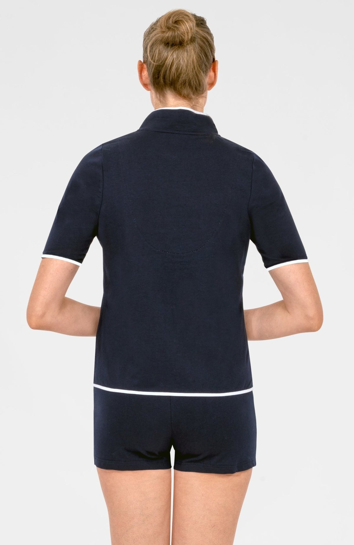 Trim It Up Cardi Sweatshirt Navy White