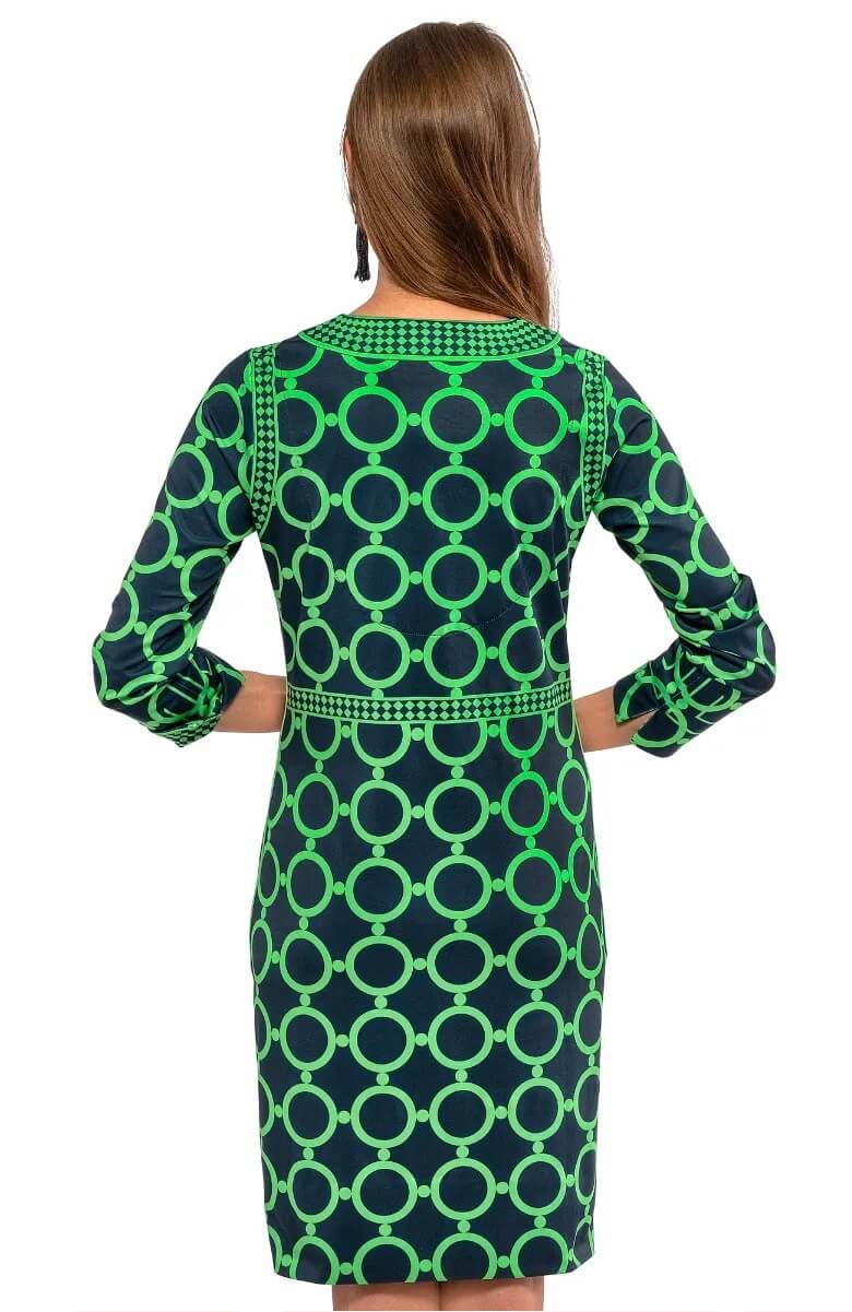 Trimmed Up Dress - Dip & Dot - Final Sale Navy