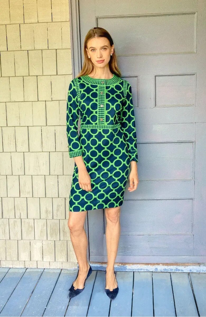 Trimmed Up Dress - Dip & Dot - Final Sale Navy