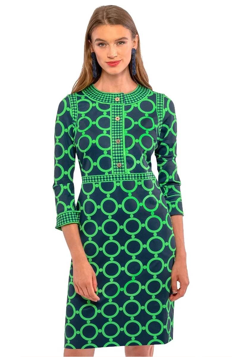 Trimmed Up Dress - Dip & Dot - Final Sale Navy