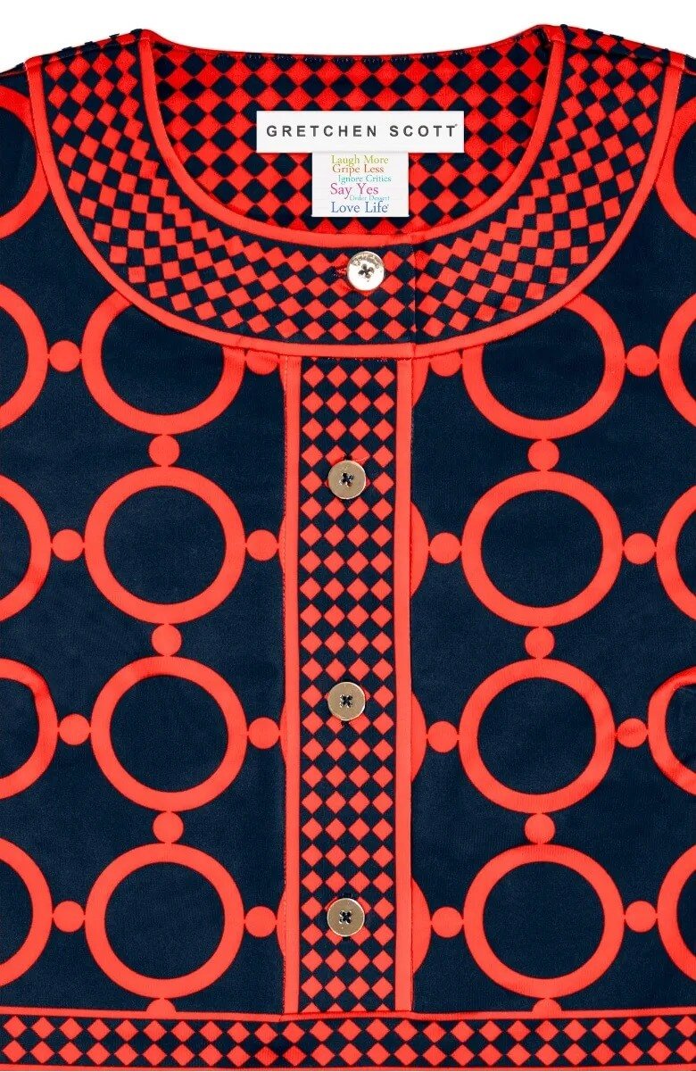 Trimmed Up Dress - Dip & Dot - Final Sale Navy Red