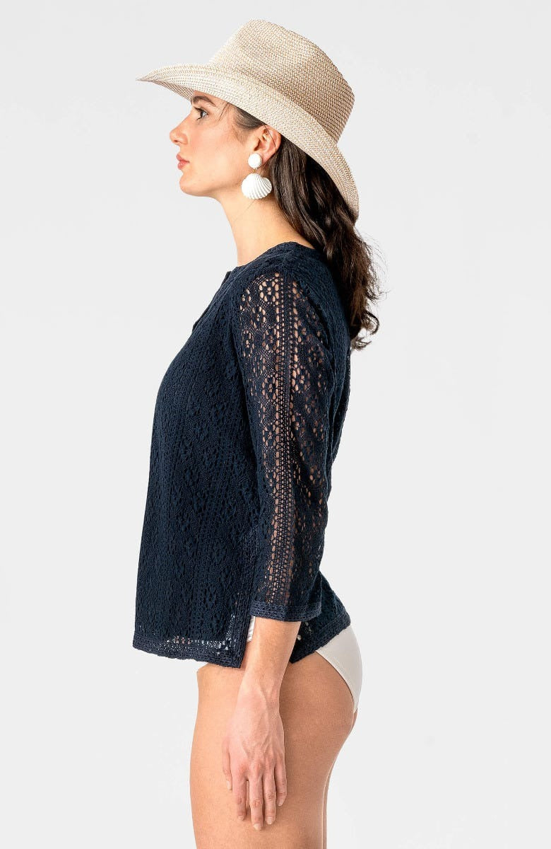 Tunic - Not My Mom's Doily - Rachel Lace Navy